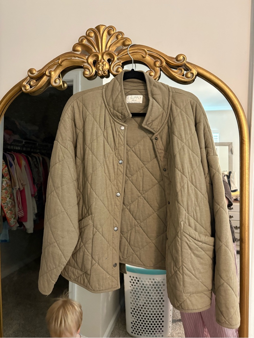 Z Supply Quilted Collar Jacket in Olive